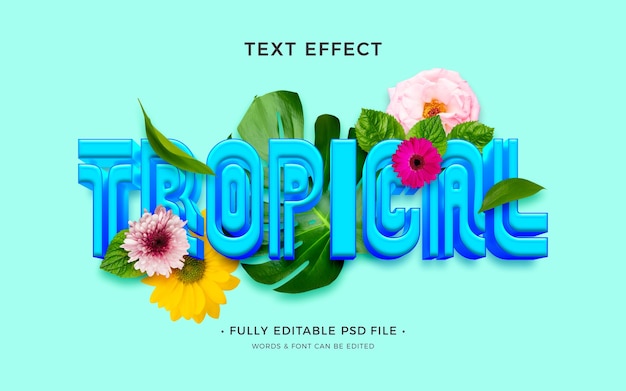 PSD effet de texte tropical