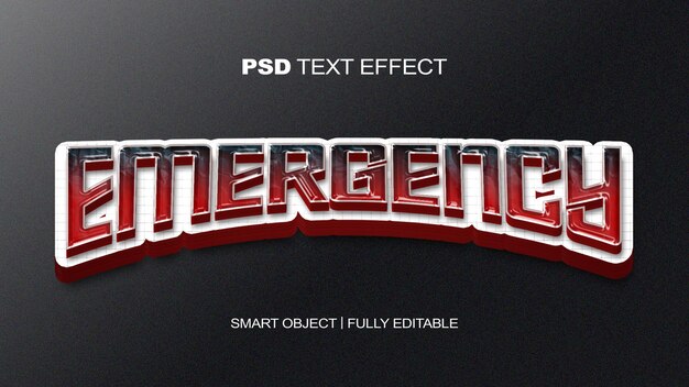 PSD effet de texte d'urgence