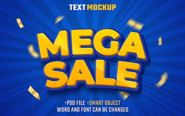 effet de texte de vente méga effet de police de texte 3D