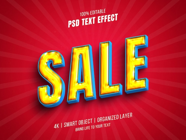PSD effet de texte de vente