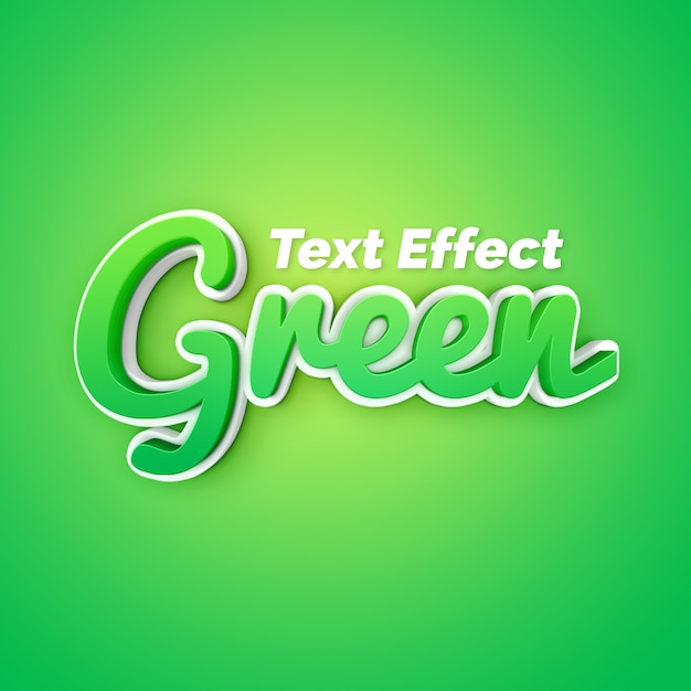 Effet De Texte Vert Fantaisie 3d