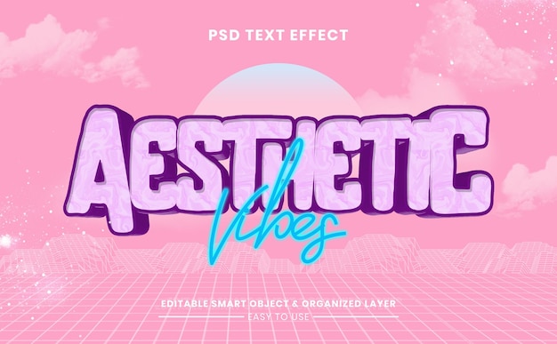 PSD effet de texte vibes esthétiques