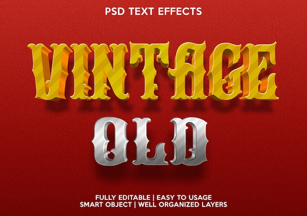 PSD effet de texte vintage