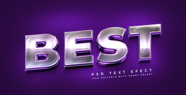 Effet de texte violet avec effet chrome