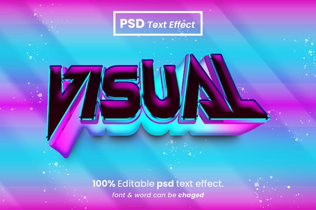 PSD effet de texte visuel 3d