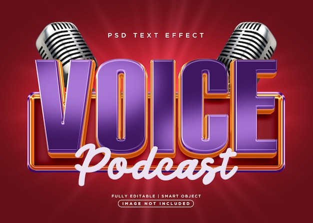 effet de texte vocal de style 3d