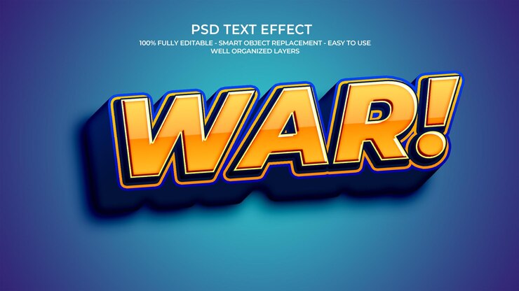 PSD effet de texte war 3d