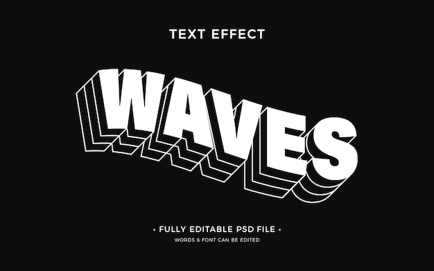 PSD effet de texte waves