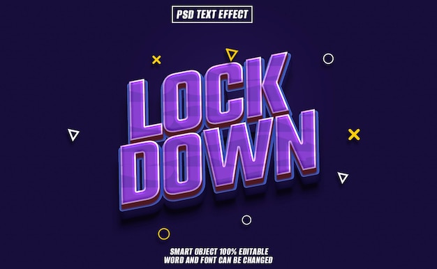 effet de verrouillage du texte police éditable typographie texte 3D