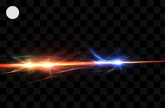 Effets de lumière colorés sur fond transparent