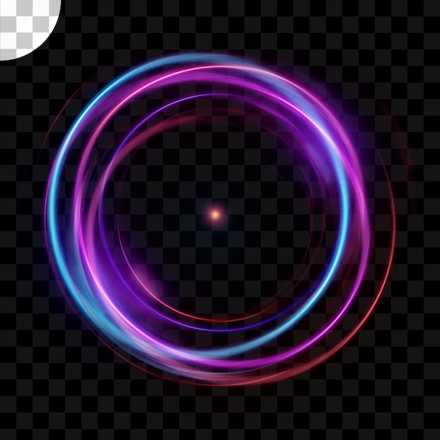 Effets lumineux ronds sur un fond transparent