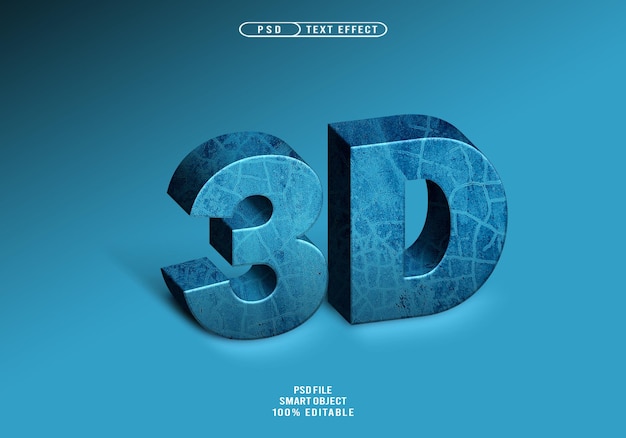 Effets de style de texte texturé bleu Effets de texte réaliste bleu Effects de texte 3D réaliste