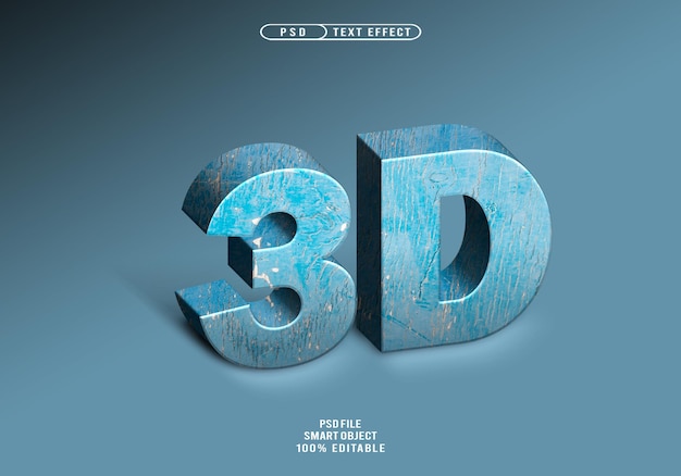 Effets de style de texte texturé bleu Effets de texte réaliste bleu Effects de texte 3D réaliste