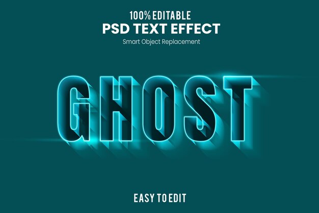 PSD effets de texte 3d fantômes psd