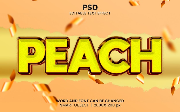 Effets De Texte 3d Modifiables Par Psd Peach