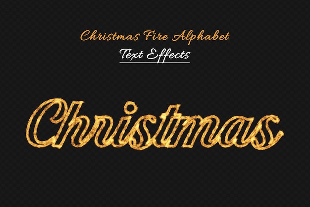 Effets De Texte De L'alphabet De Feu De Noël