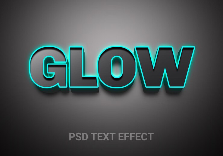 PSD effets de texte modifiables lumineux de contour vibrant lumineux