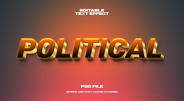 PSD effets de texte politique de style 3d cool