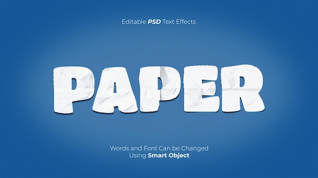 PSD effets de texte psd de papier modifiable