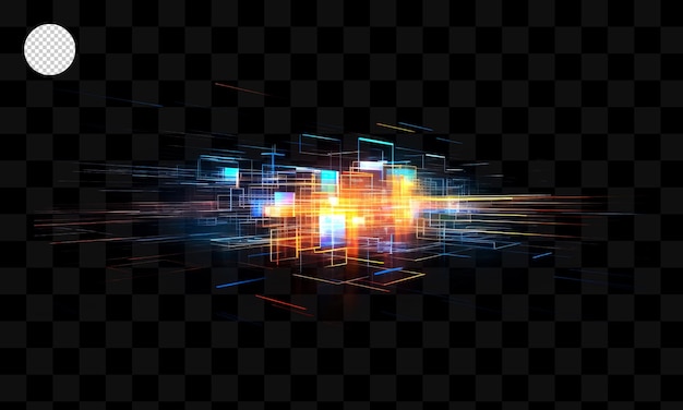 Effetti di luce colorati su uno sfondo trasparente