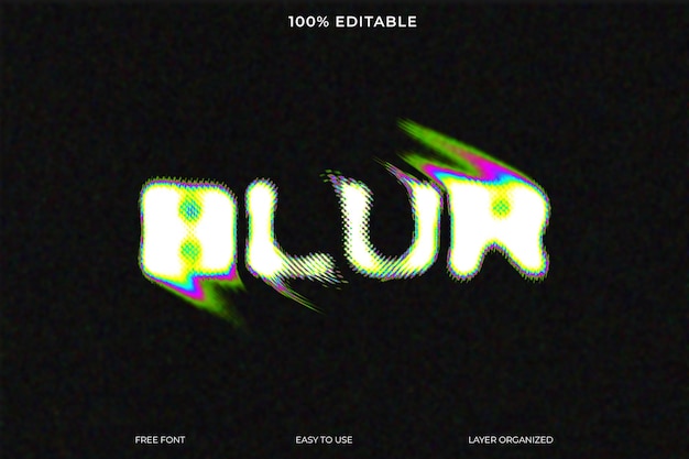 Effetti di testo blurry ghost horror glow