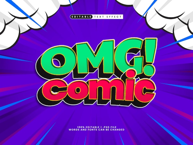 effetti di testo modificabili omg comic psd