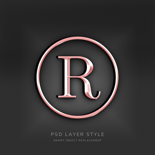 Effetto 3D stile oro rosa testo