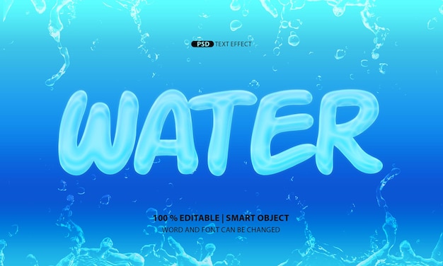 Effetto acqua Testo a carattere modificabile