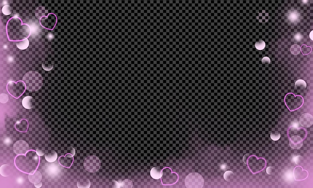 effetto bokeh luminoso rosa con cuori
