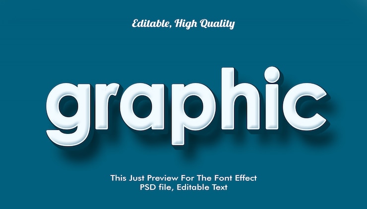 PSD effetto carattere grafico alla moda in stile moderno 3d
