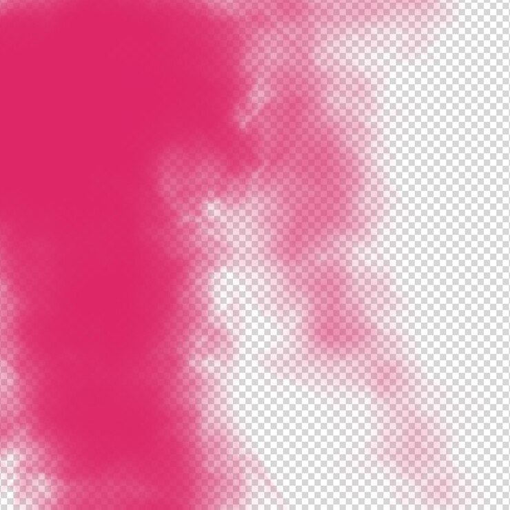PSD effetto di fumo rosa eterico realistico su sfondo trasparente