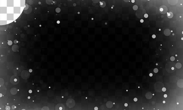 Effetto di luce con bokeh di sfondo trasparente