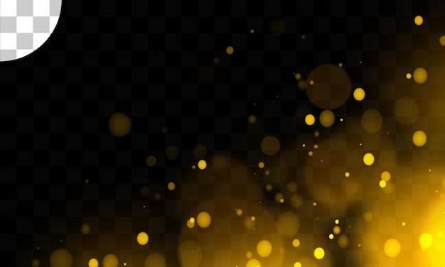 Effetto di luce con bokeh di sfondo trasparente