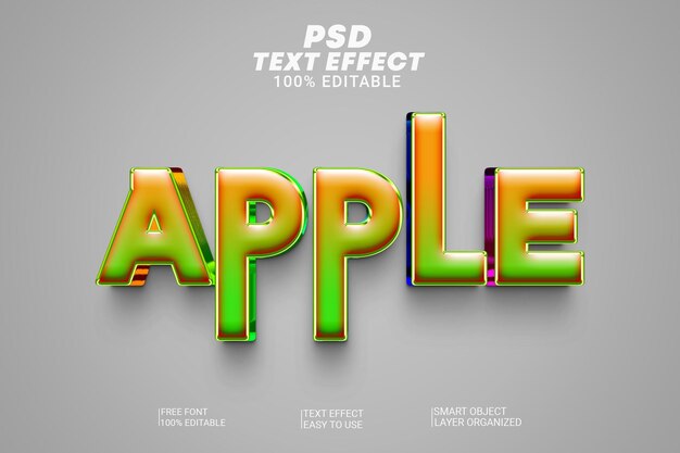 Effetto di stile di testo Apple PSD