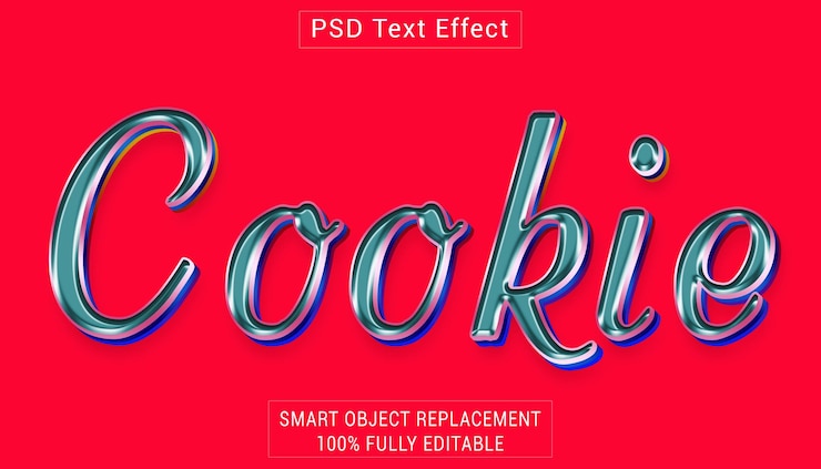 PSD effetto di stile di testo del logo del cookie psd