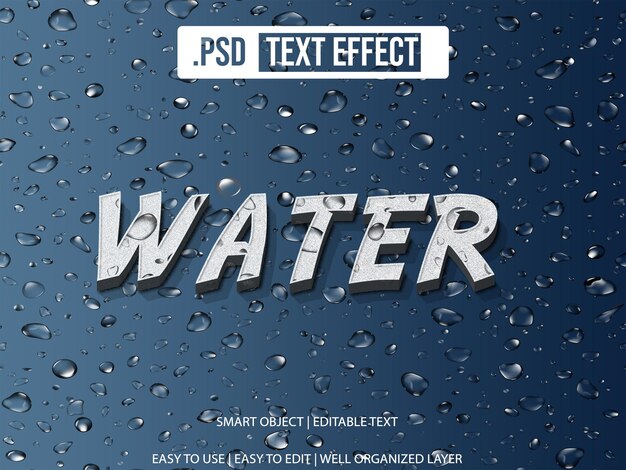 Effetto di stile di testo dell'acqua PSD