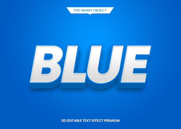 effetto di stile di testo modificabile 3d moderno blu