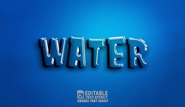 Effetto di stile di testo realistico WATER