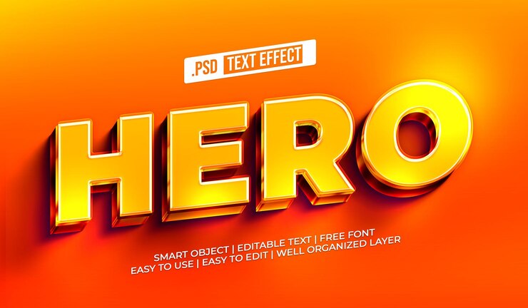 PSD effetto di stile herotext