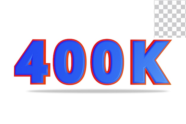 Effetto di testi di rendering 3D da 400.000 follower