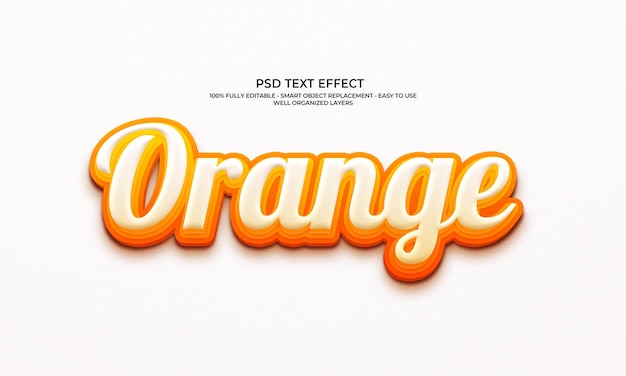 Effetto di testo 3D arancione