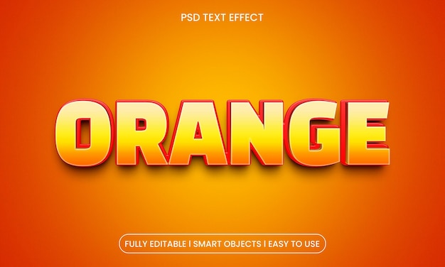 Effetto di testo 3D arancione