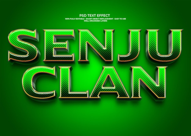 Effetto di testo 3D del Clan Senju