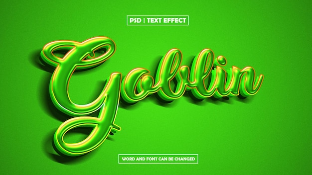 Effetto di testo 3D di Cartoon Goblin