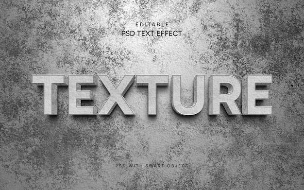 Effetto di testo 3D di texture di progettazione