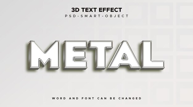 Effetto di testo 3D in metallo