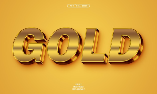 Effetto di testo 3D in oro modificabile