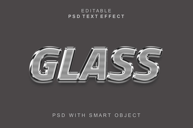 Effetto di testo 3D in vetro