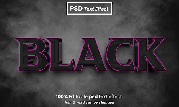 Effetto di testo 3D nero modificabile