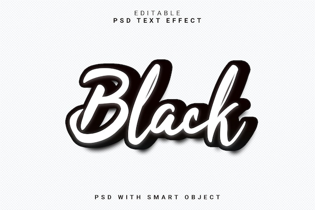 Effetto di testo 3D nero